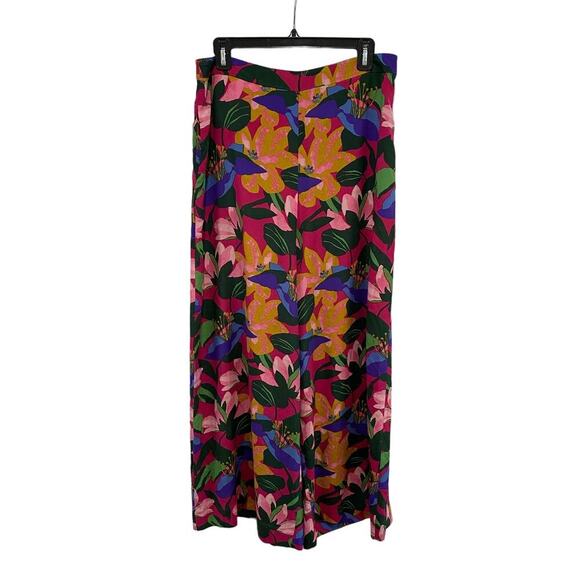 Diane von Furstenburg Floral Silk Wide-Leg Pants - Picture 1 of 7